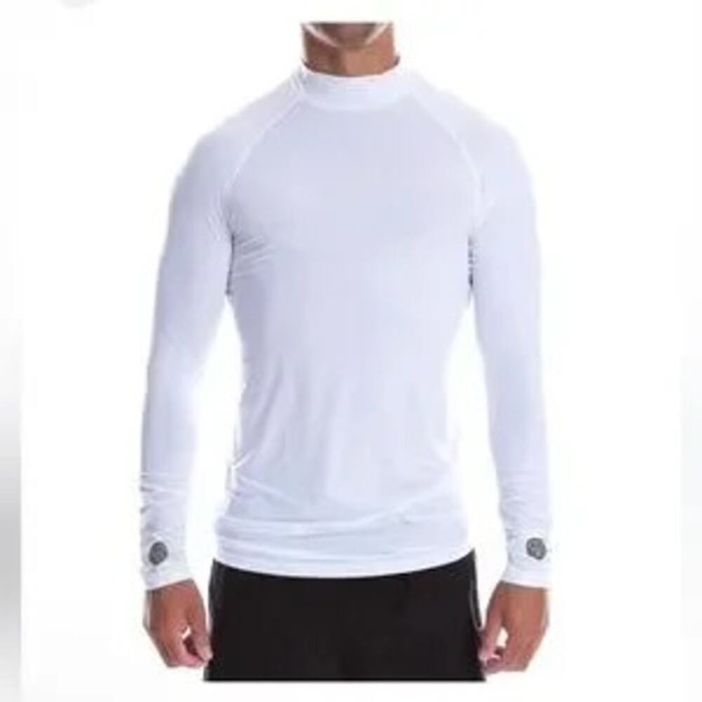 SPARMS SP Full Body Warm Mock High Neck Long Sleeve UV Sun Shirt White NWT XL